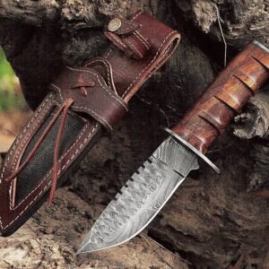 Damascus Steel Chef's Knife with Rosewood Handle - Professional Grade, Razor-Sharp Blade