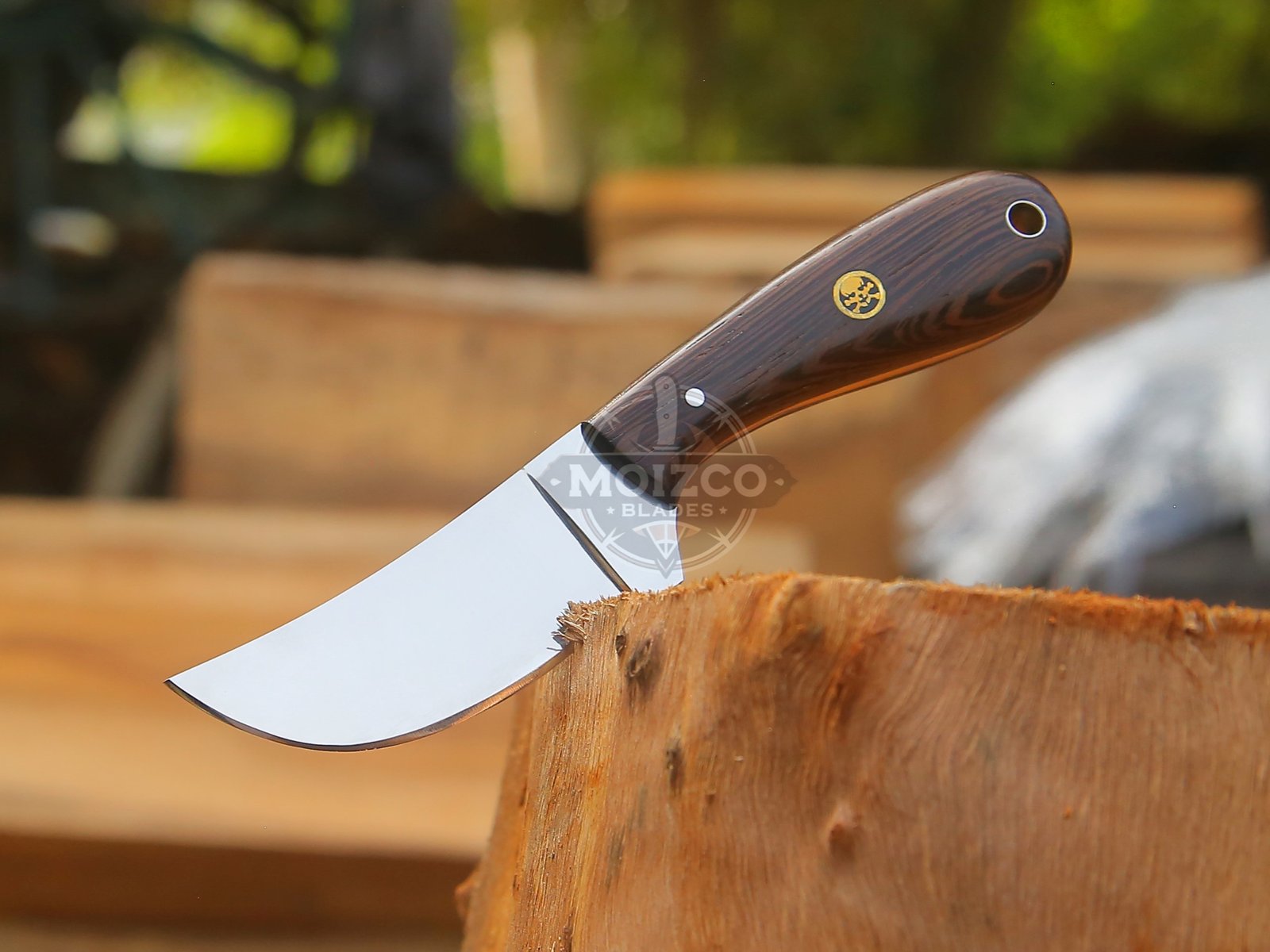 Custom 12C27 Stainless Steel Skinner Knife | Handmade Wood Handle - Image 3