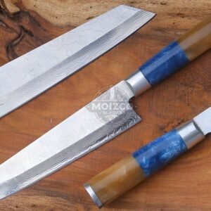 Handmade Stainless Steel Damascus Chef Knife with Resin Handle