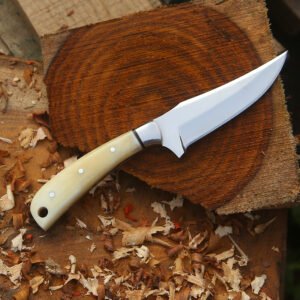Handmade 12C27 Stainless Steel Skinner Knife | Bone Handle | 7 Inch