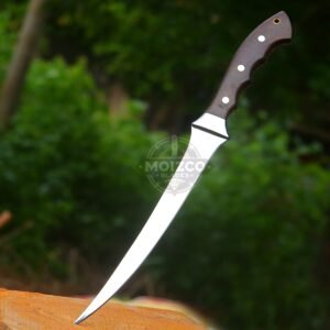 Premium 12C27 Stainless Steel Fillet Knife with Ergonomic Wooden Handle - Ideal for Fish & Meat Prep