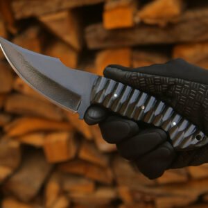 Handmade High Carbon Steel Hunting Knife | Black Coated Blade | 9 Inch